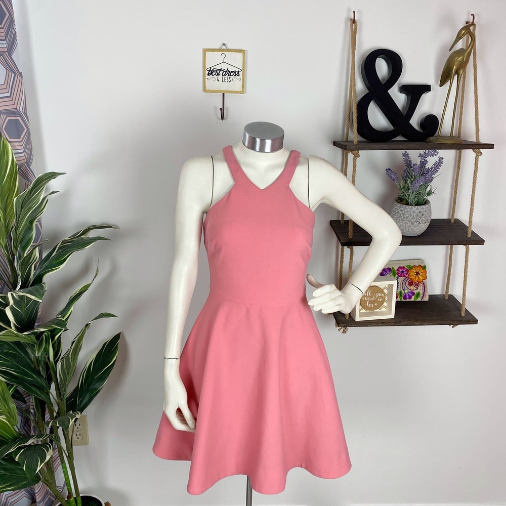 Elizabeth and James Bright Pink Sonya Halter Dress